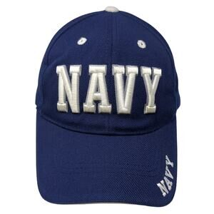 U.S. Navy Strapback Baseball Cap Blue One Size Adjustable Embroidered Best Vina